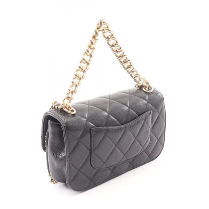 Chanel Shoulder Bag Quilted Mini 2-Way Black Caviar Leather Chain — view 2