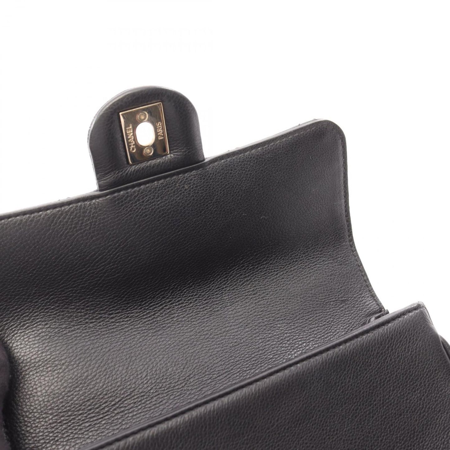 Chanel Shoulder Bag Quilted Mini 2-Way Black Caviar Leather Chain — view 6