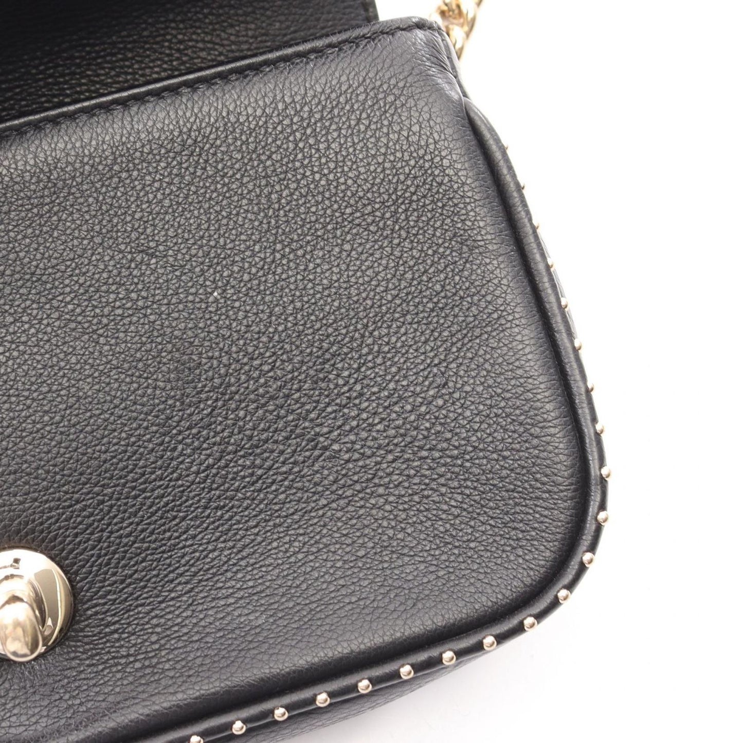 Chanel Shoulder Bag Quilted Mini 2-Way Black Caviar Leather Chain — view 9