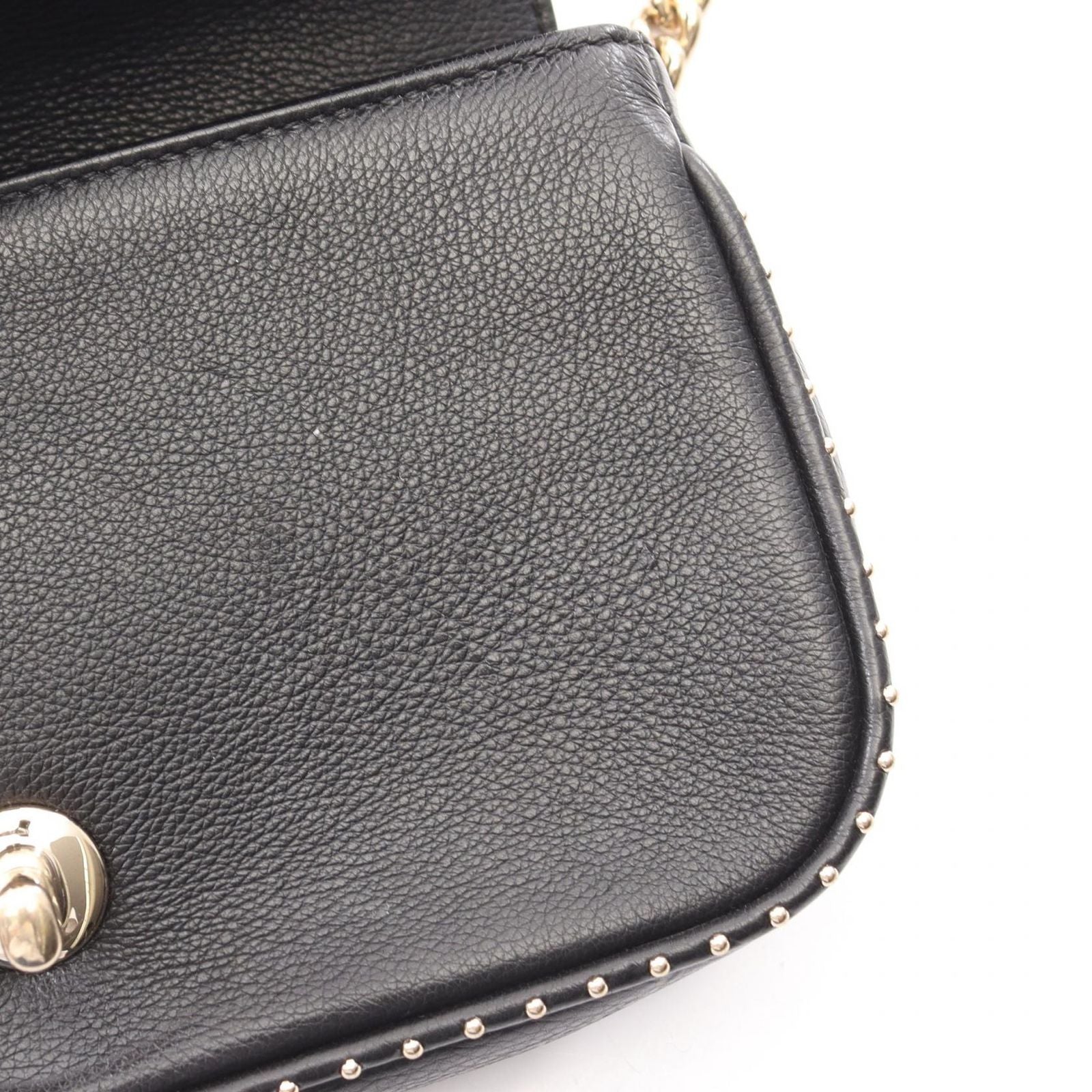 Chanel Shoulder Bag Quilted Mini 2-Way Black Caviar Leather Chain — view 9