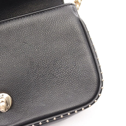 Chanel Shoulder Bag Quilted Mini 2-Way Black Caviar Leather Chain — view 9