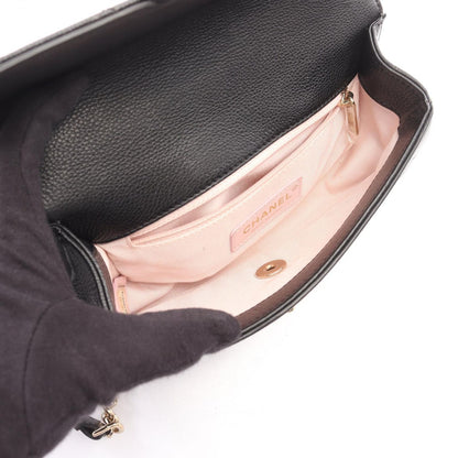Chanel Shoulder Bag Quilted Mini 2-Way Black Caviar Leather Chain — view 3
