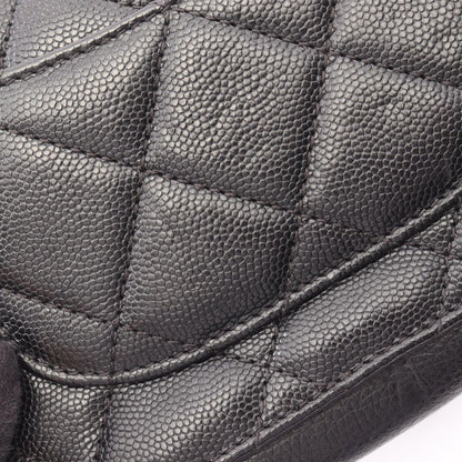Chanel Shoulder Bag Quilted Mini 2-Way Black Caviar Leather Chain — view 8
