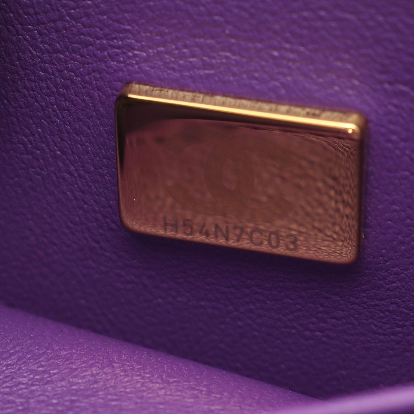 Chanel Shoulder Bag Quilted Vanity 2-Way Purple Caviar Leather Chain — view 5