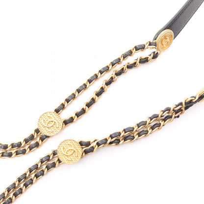 Chanel Shoulder Bag Quilted Mini Flap Black Caviar Leather Small Chain — view 9