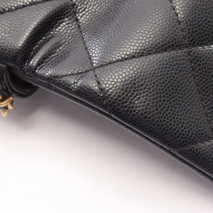 Chanel Shoulder Bag Quilted Mini Flap Black Caviar Leather Small Chain — view 8