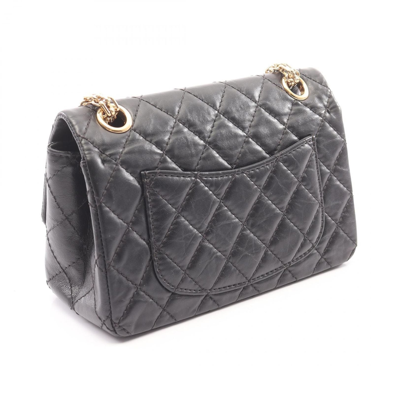 Chanel Shoulder Bag 2.55 Mini Quilted Black Leather Chain — view 2