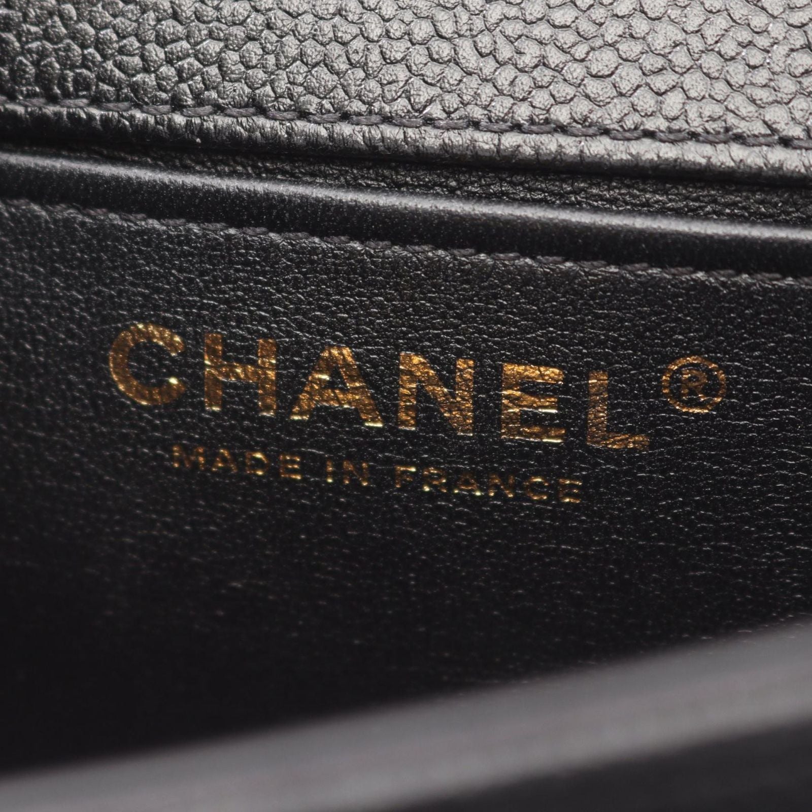 Chanel Shoulder Bag Small Black Caviar Leather Chain — view 4