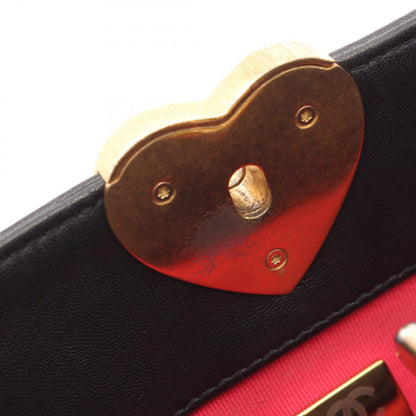 Chanel Shoulder Bag Quilted Heart Lock Black Lambskin Chain — view 6