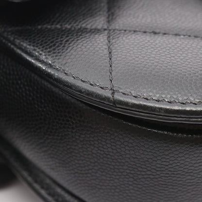 Chanel Shoulder Bag Quilted Black Caviar Leather Mini Chain — view 8
