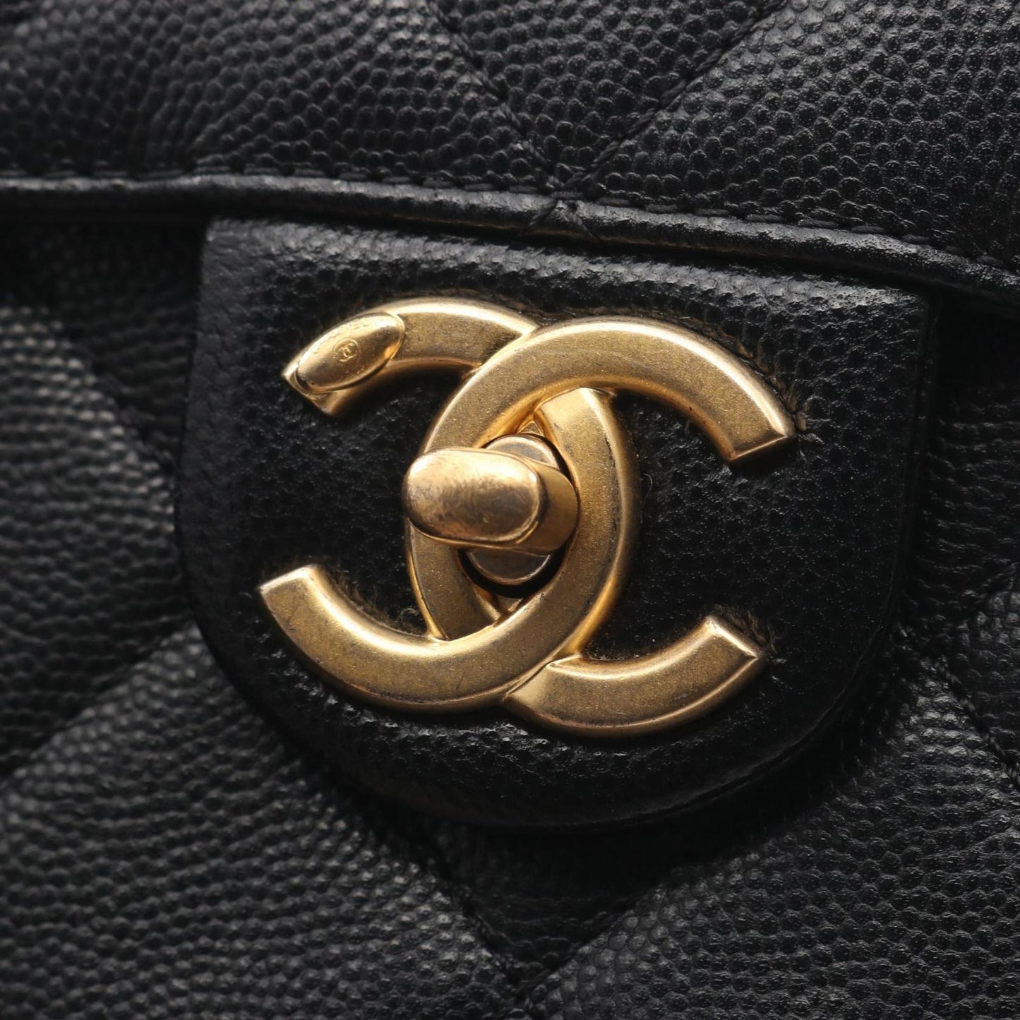 Chanel Shoulder Bag Quilted Black Caviar Leather Mini Chain — view 7