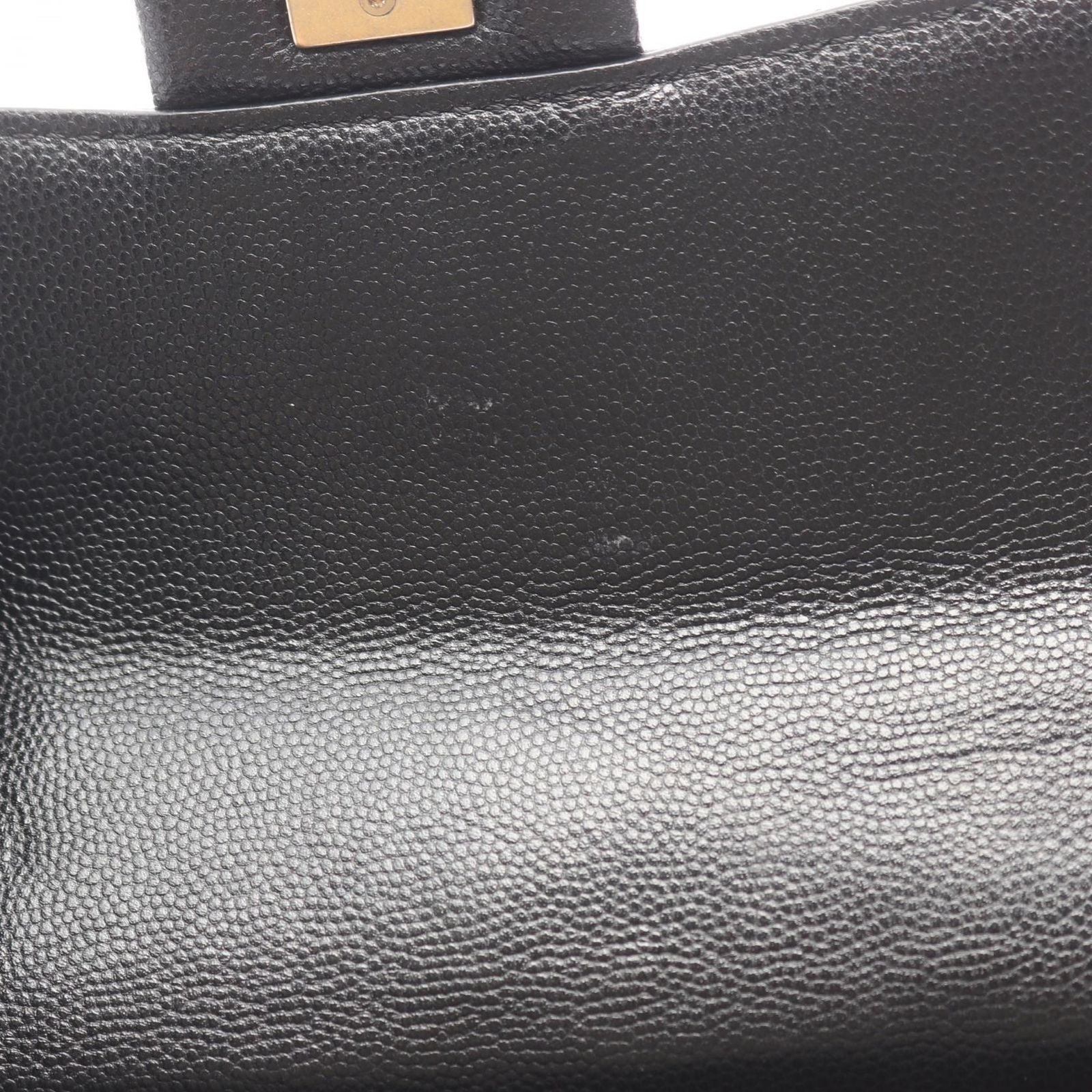 Chanel Shoulder Bag Quilted Black Caviar Leather Mini Chain — view 6