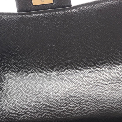 Chanel Shoulder Bag Quilted Black Caviar Leather Mini Chain — view 6