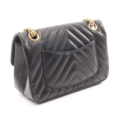 Chanel Shoulder Bag 2.55 Blanc Stitch Black Leather Chain — view 2