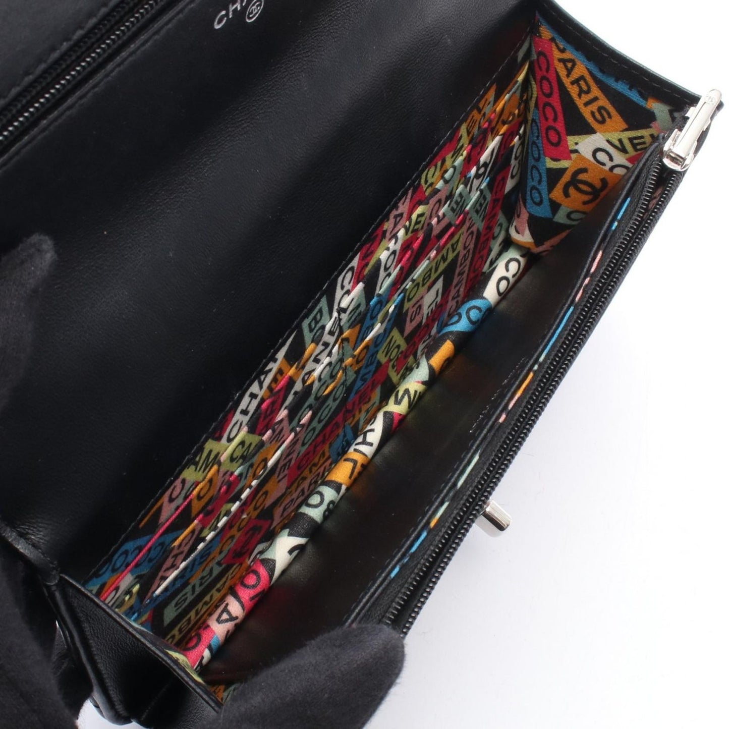 Chanel Shoulder Bag Quilted Top Handle 2-Way Black Lambskin Chain Wallet — view 3