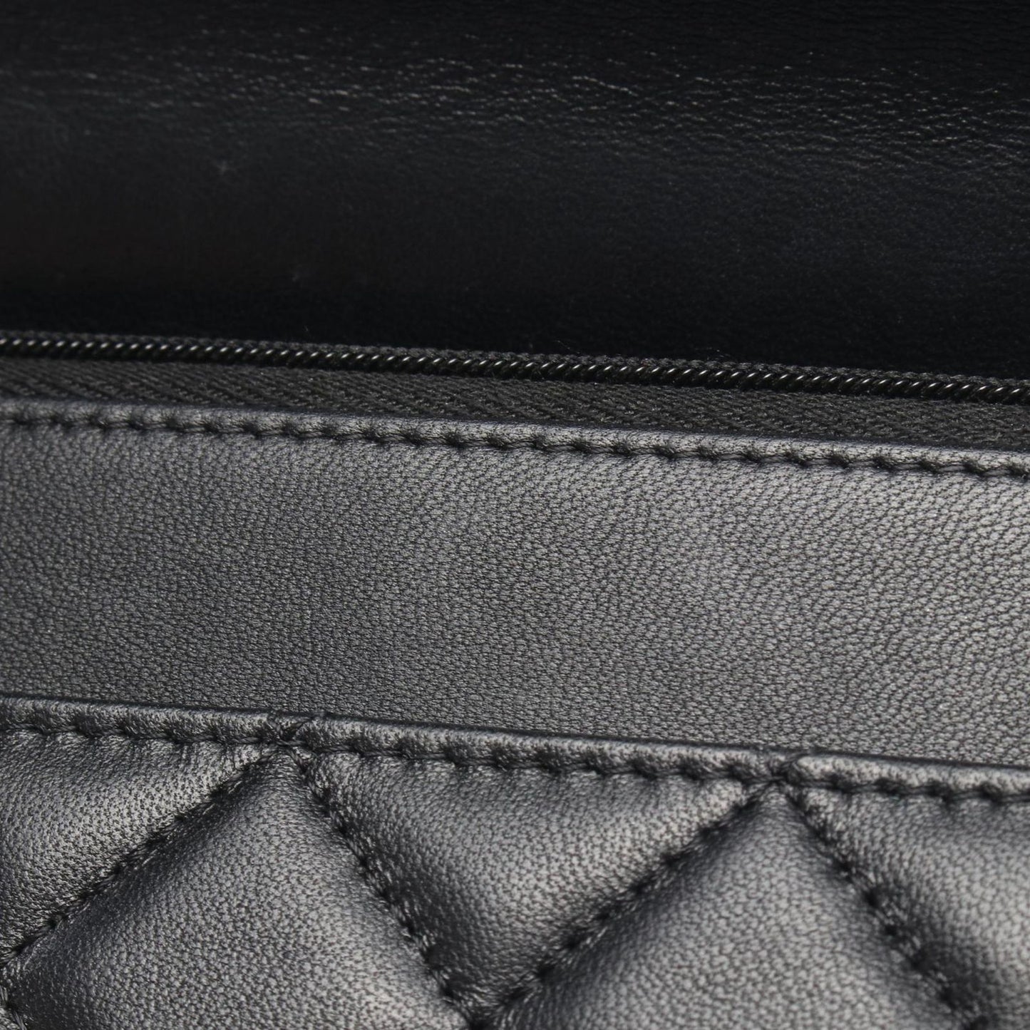 Chanel Shoulder Bag Quilted Top Handle 2-Way Black Lambskin Chain Wallet — view 9