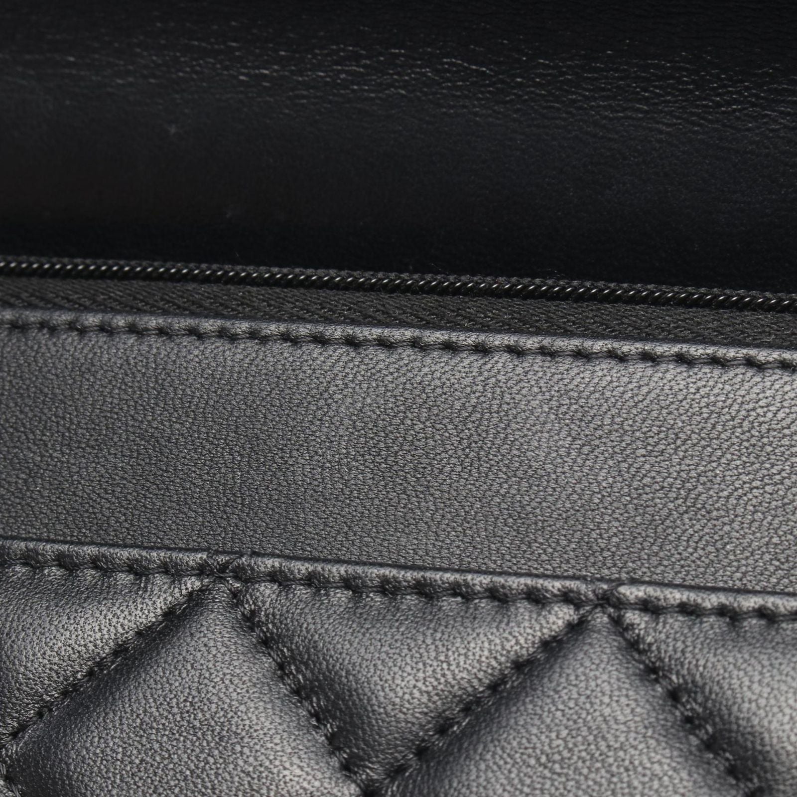 Chanel Shoulder Bag Quilted Top Handle 2-Way Black Lambskin Chain Wallet — view 9