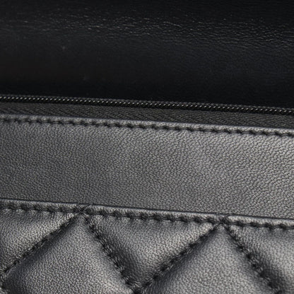 Chanel Shoulder Bag Quilted Top Handle 2-Way Black Lambskin Chain Wallet — view 9