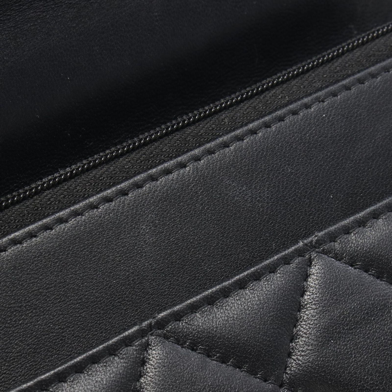 Chanel Shoulder Bag Quilted Top Handle 2-Way Black Lambskin Chain Wallet — view 7