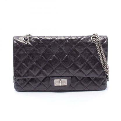 Chanel Shoulder Bag 2.55 Quilted Maxi Double Flap Purple Patent Leather Big
