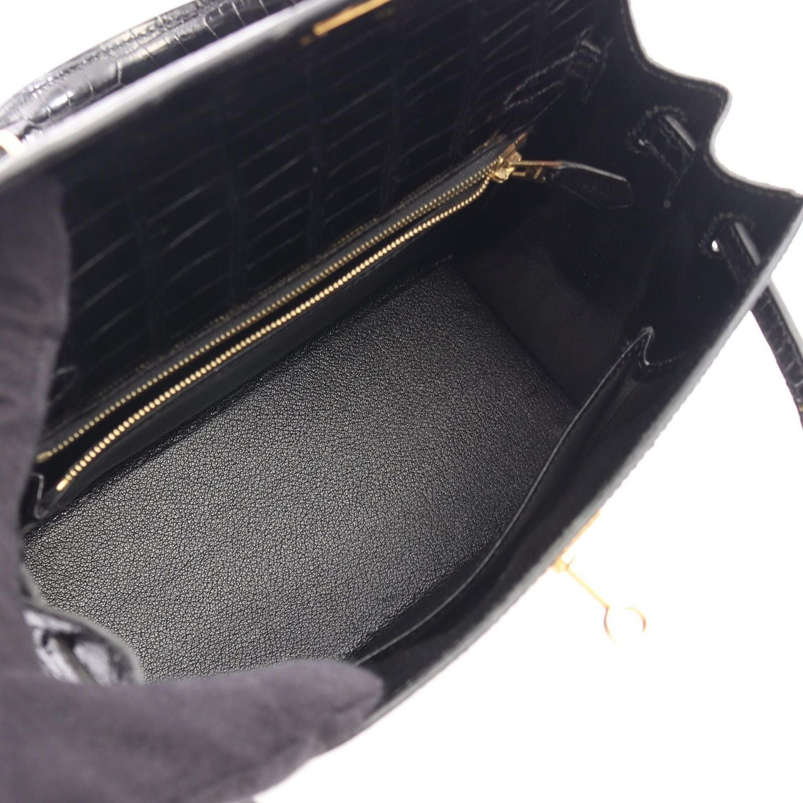 Hermes Handbag Kelly 25 Sellier 2-Way Black Exotic Cles the — view 3