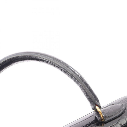 Hermes Handbag Kelly 25 Sellier 2-Way Black Exotic Cles the — view 8