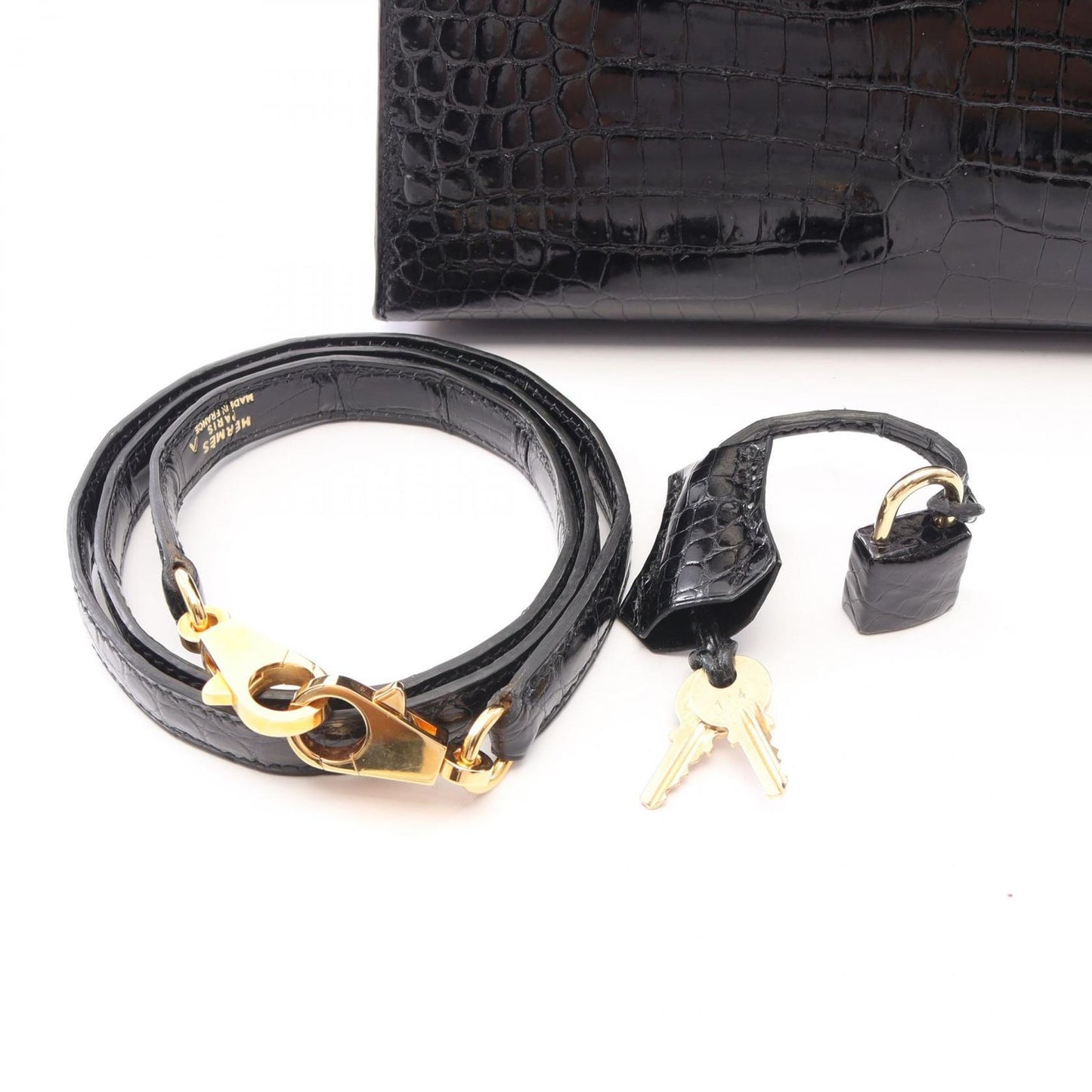 Hermes Handbag Kelly 25 Sellier 2-Way Black Exotic Cles the — view 6