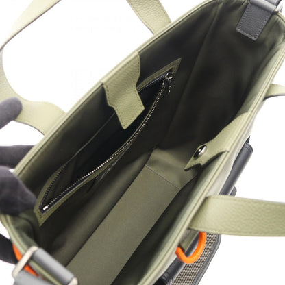 Dior Tote Sacai Saddle 2-Way Khaki Navy Nylon Leather — view 3