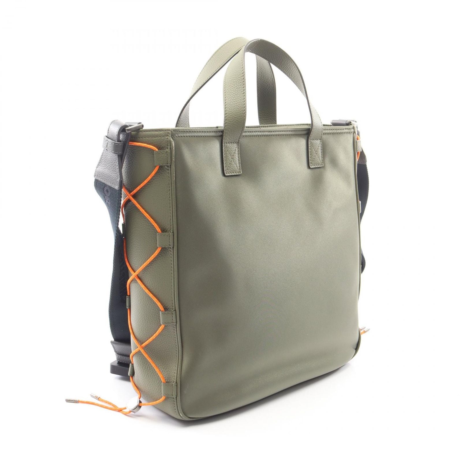 Dior Tote Sacai Saddle 2-Way Khaki Navy Nylon Leather — view 2