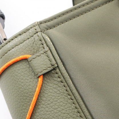 Dior Tote Sacai Saddle 2-Way Khaki Navy Nylon Leather — view 8