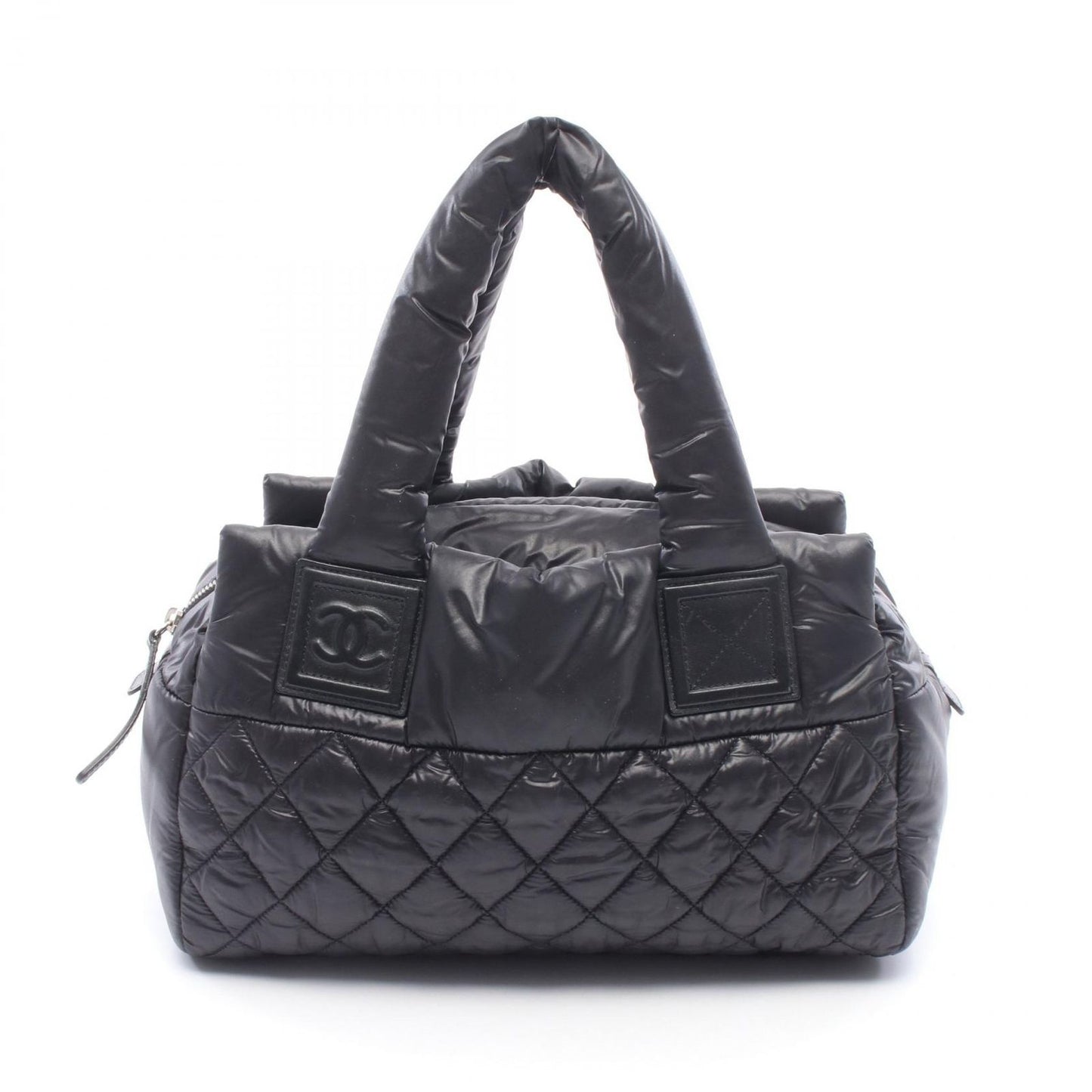 Chanel Coco Cocoon Black Nylon Leather Mini Boston Bag
