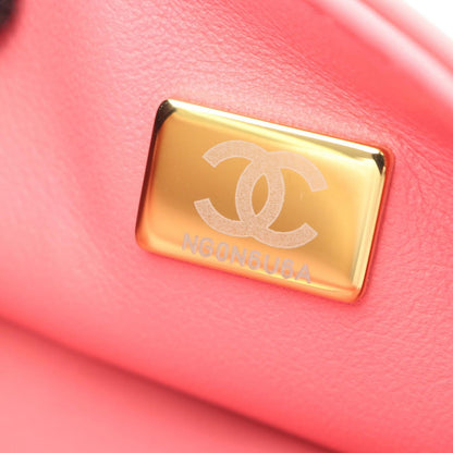 Chanel Shoulder Bag Quilted Top Handle 2-Way Pink Caviar Leather Chain — view 6