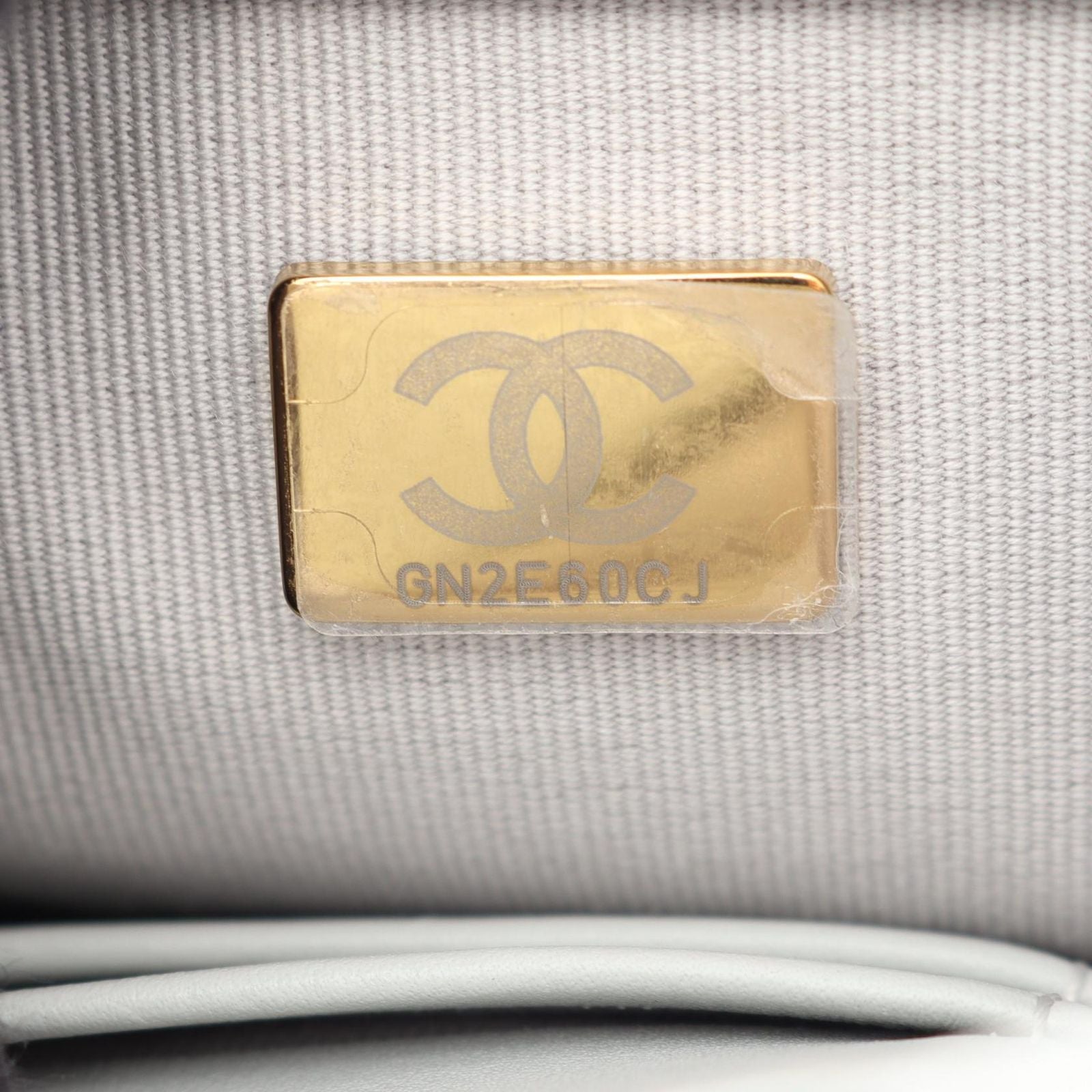 Chanel Shoulder Bag Quilted Blue Gray Lambskin Chain — view 5