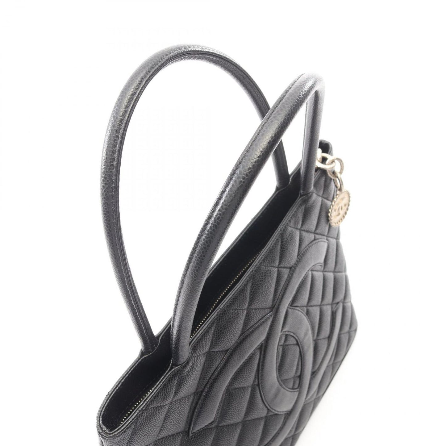 Chanel Tote Medallion Black Caviar Leather — view 7