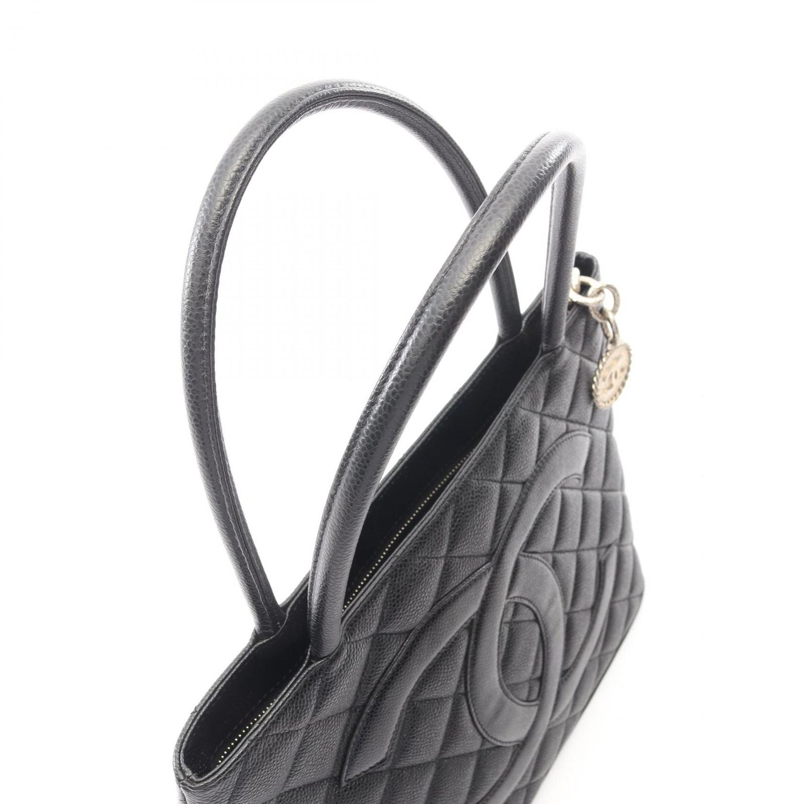 Chanel Tote Medallion Black Caviar Leather — view 7