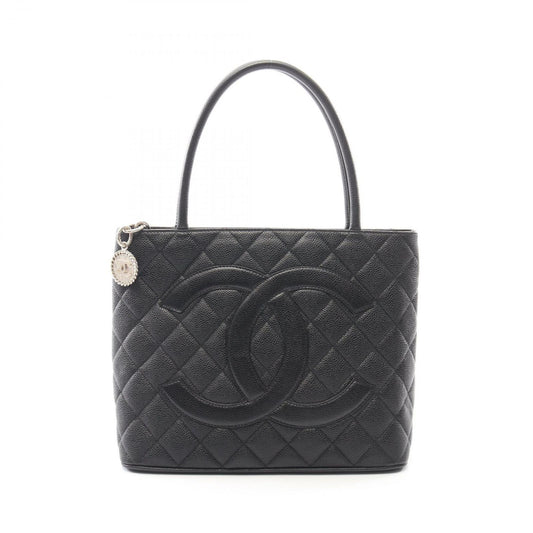 Chanel Tote Medallion Black Caviar Leather
