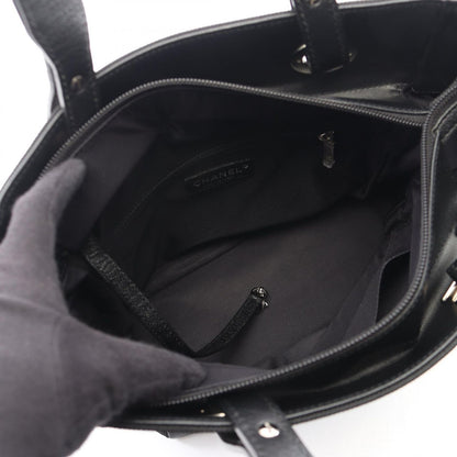 Chanel Tote Paris Biarritz PM Black Canvas Leather PM — view 3