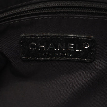 Chanel Tote Paris Biarritz PM Black Canvas Leather PM — view 4