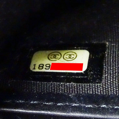 Chanel Wallet Caviar Leather Black Silver Zip Around Logo Adult — view 8