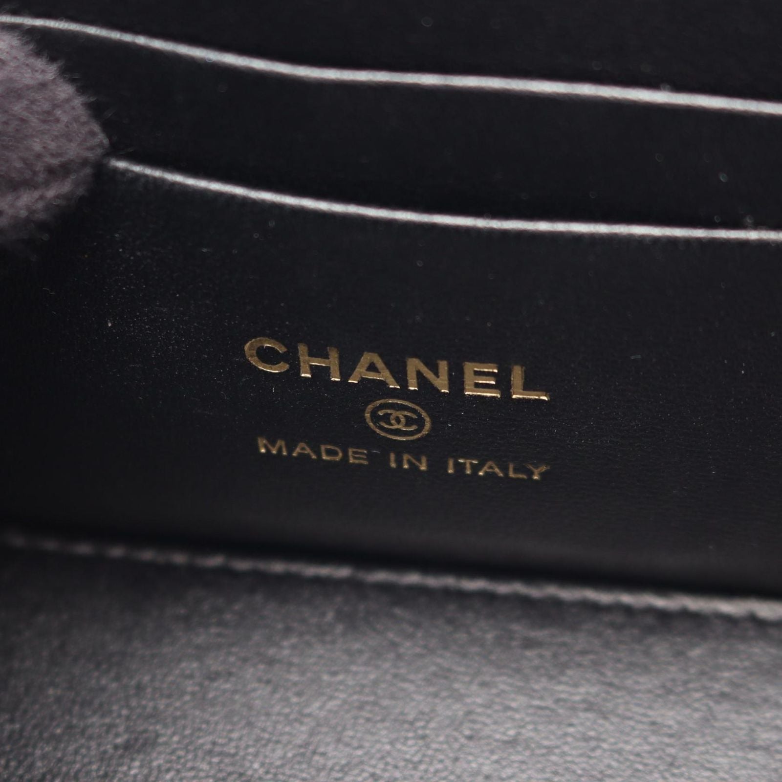 Chanel Shoulder Bag Quilted Vanity 2-Way Black Lambskin Che — view 4