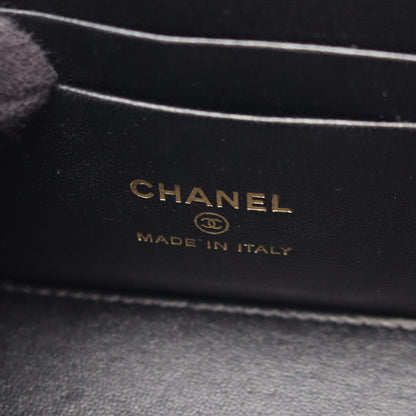 Chanel Shoulder Bag Quilted Vanity 2-Way Black Lambskin Che — view 4