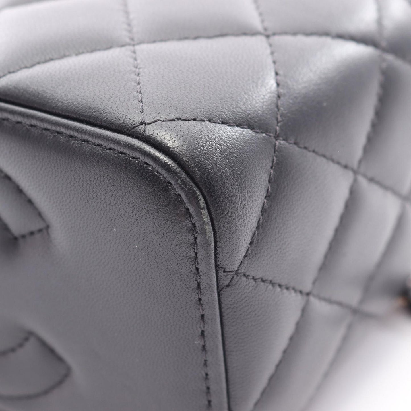Chanel Shoulder Bag Quilted Vanity 2-Way Black Lambskin Che — view 6