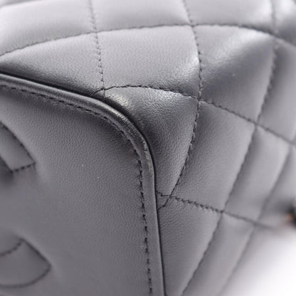 Chanel Shoulder Bag Quilted Vanity 2-Way Black Lambskin Che — view 6