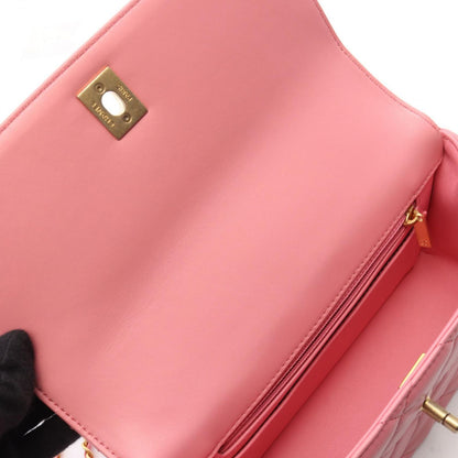 Chanel Shoulder Bag Quilted Top Handle Flap 2-Way Pink Lambskin Top Chain — view 6