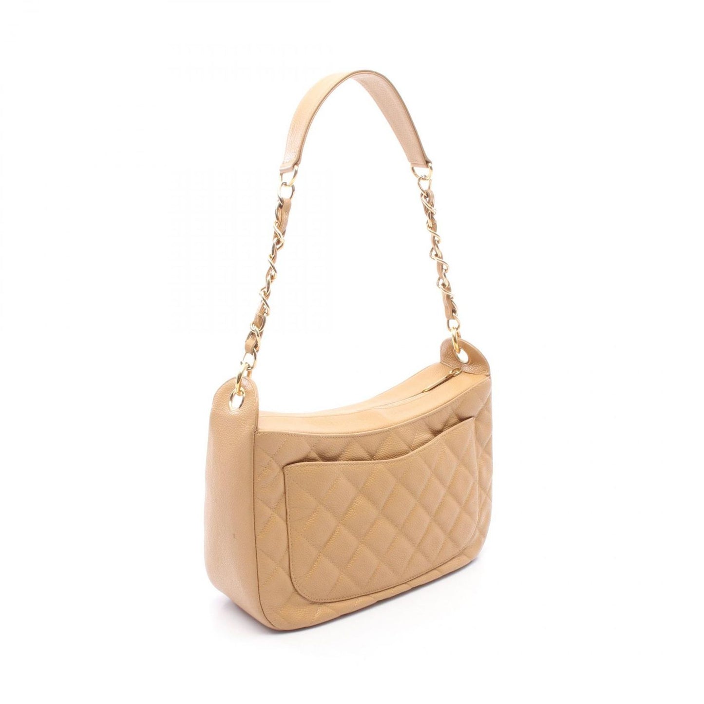 Chanel Shoulder Bag Quilted Caviar Leather CC Logo — view 2