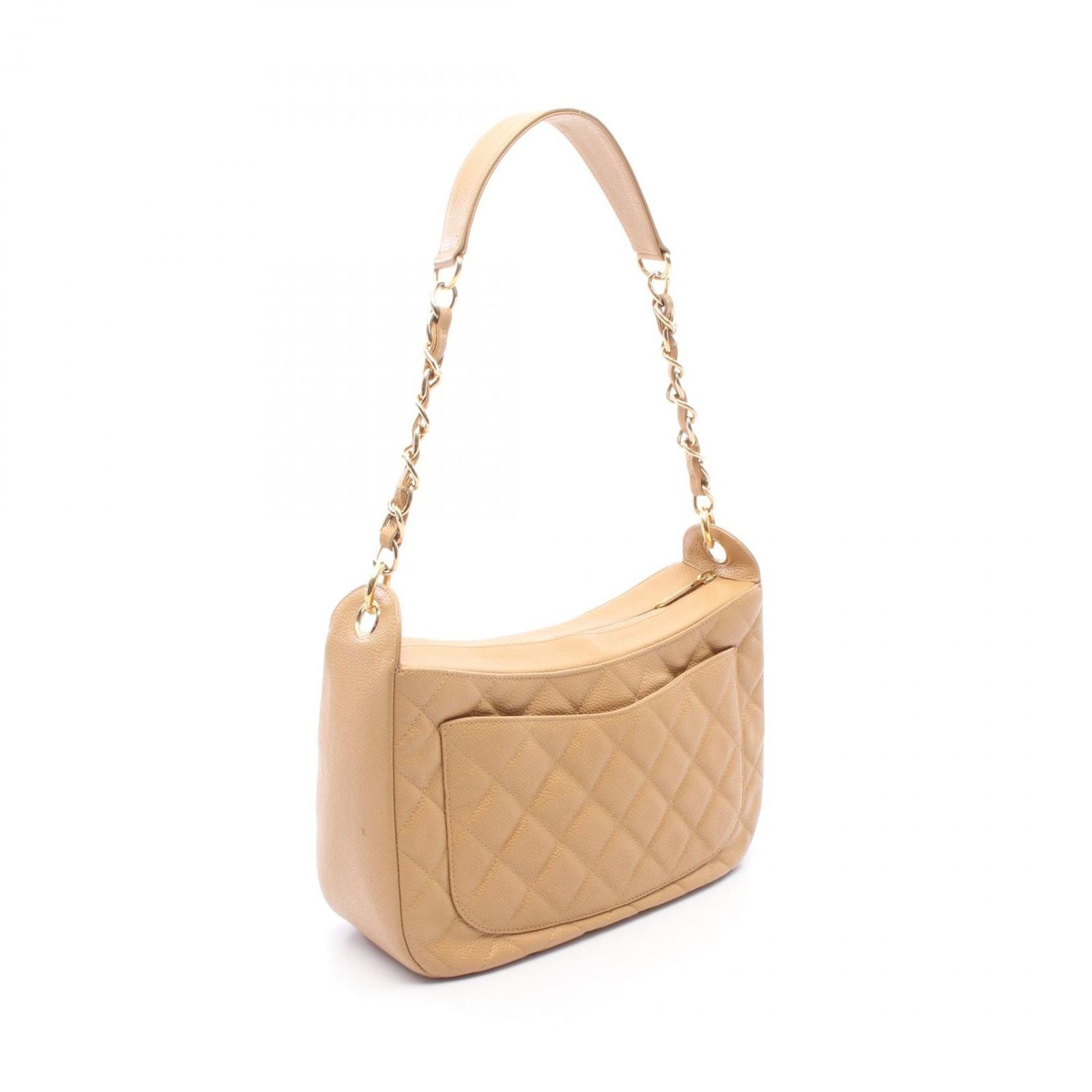 Chanel Shoulder Bag Quilted Caviar Leather CC Logo — view 2
