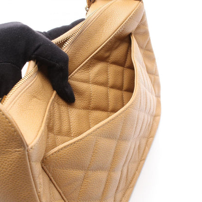 Chanel Shoulder Bag Quilted Caviar Leather CC Logo — view 8