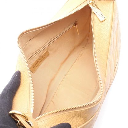 Chanel Shoulder Bag Quilted Caviar Leather CC Logo — view 3