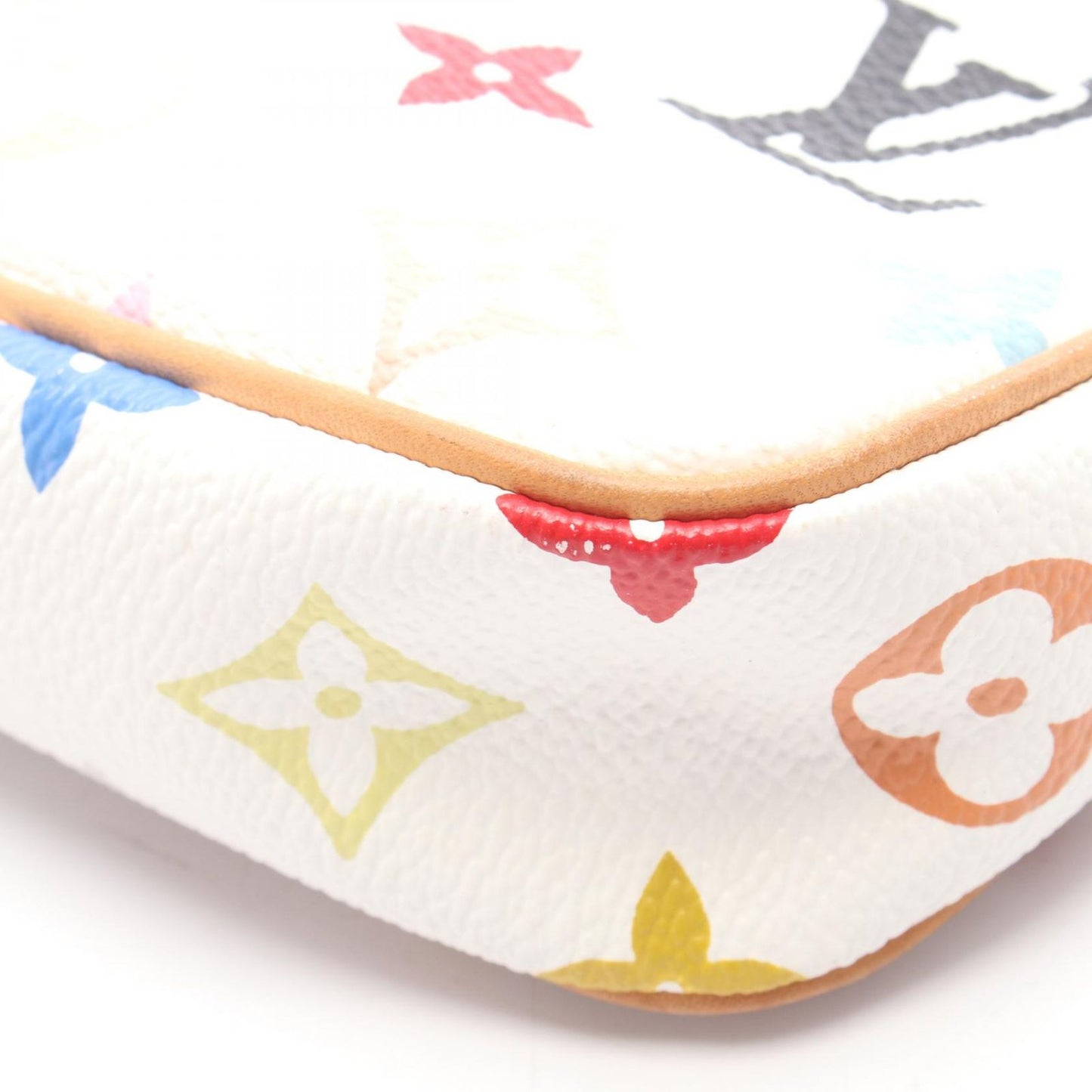 Louis Vuitton Handbag Pochette Blanc Canvas Leather — view 7