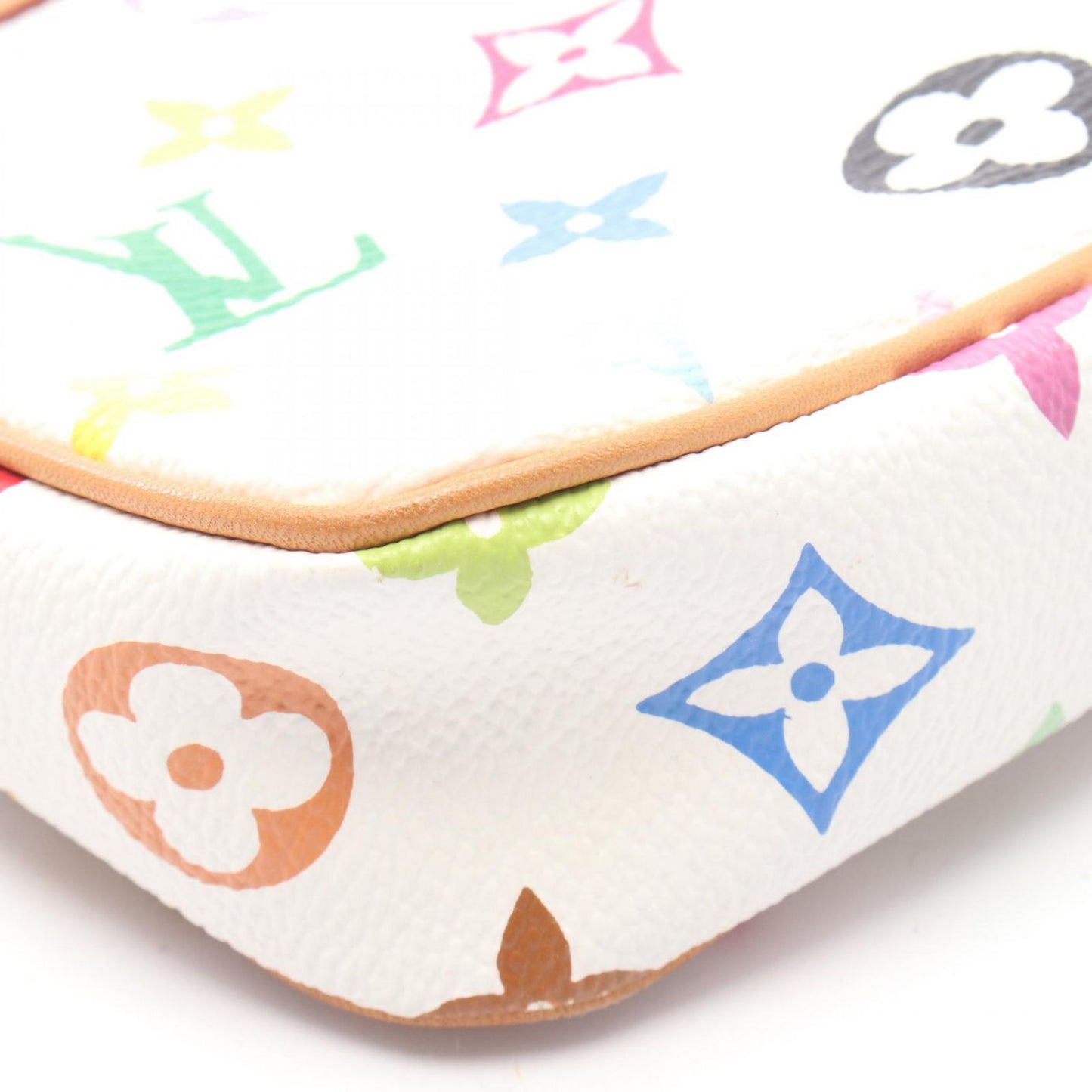 Louis Vuitton Handbag Pochette Blanc Canvas Leather — view 8